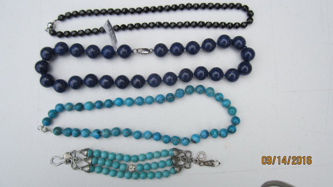 GREAT LOT OF 3 GEMSTONE NECKLACES & 1 BRACELET W/ (1 of 6)