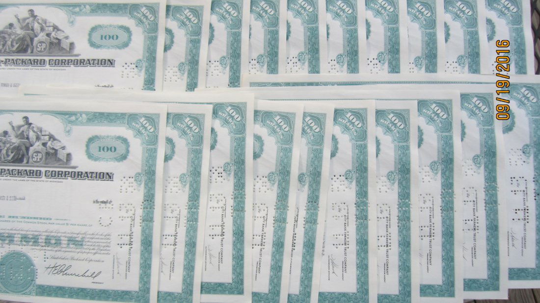 20 CRISP 1958 STUDEBACKER PACKARD CORP. STOCK (1 of 5)