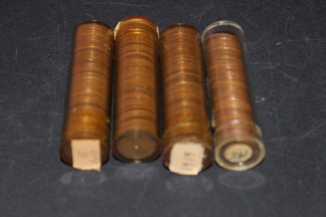 4 ROLLS 1919 WHEAT PENNIES: 4 ROLLS 1919 WHEAT PENNIES