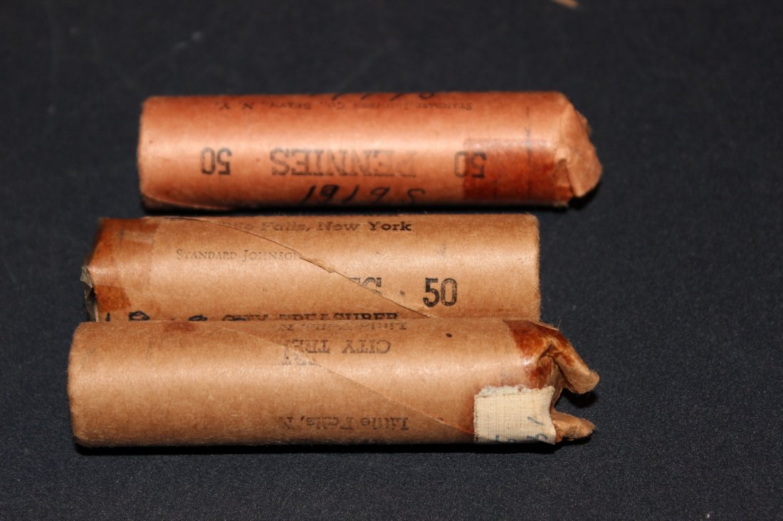 3 ROLLS 1919 WHEAT PENNIES: 3 ROLLS 1919 WHEAT PENNIES