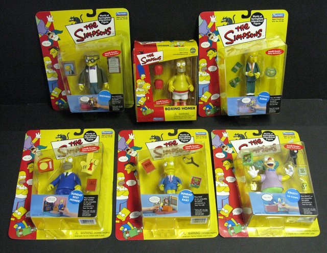 WORLD OF SIMPSONS - SET OF SIX ACTION FIGURES - (1 of 3)