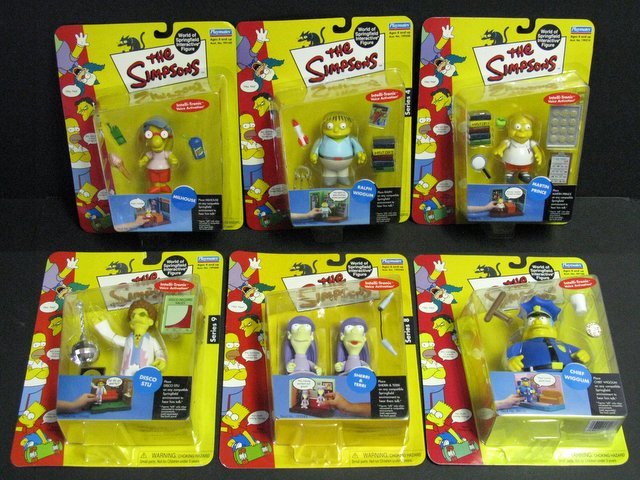 WORLD OF SIMPSONS - SET OF SIX ACTION FIGURES - (1 of 3)