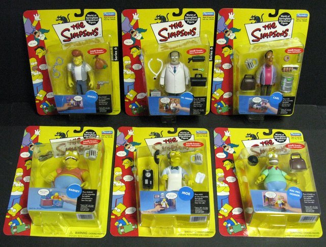 WORLD OF SIMPSONS - SET OF SIX ACTION FIGURES - (1 of 3)