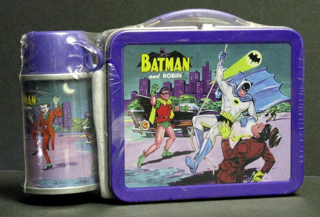 1966 BATMAN MINI METAL LUNCH BOX & THERMOS - Hallmark, (1 of 4)