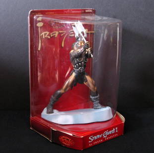 FRAZETTA FANTASY ACTION FIGURE - SNOW GIANT 1 - Warner: FRAZETTA FANTASY ACTION FIGURE - SNOW GIANT 1 - Warner Bros Toys, 1998 - Statue likeness of Frank Frazetta's famous art. 8 1/2" tall. Mint and sealed.