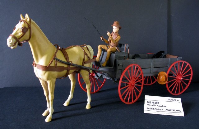 VINTAGE JAY WEST, BUCKBOARD WAGON & HORSE JOHNNY WEST (1 of 9)