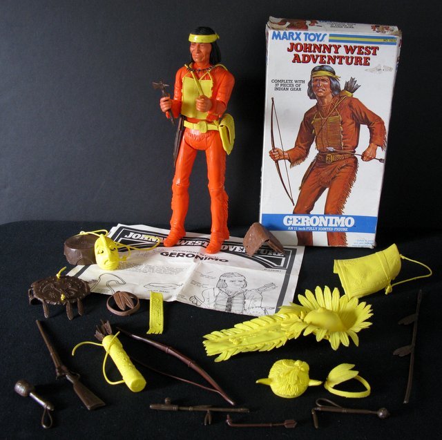 VINTAGE GERONIMO JOHHNY WEST ACTION FIGURE – Marx Toys, (1 of 6)