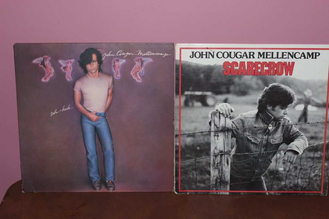 2 JOHN COUGAR MELLENCAMP ALBUMS - SCARECROW 1985: 2 JOHN COUGAR MELLENCAMP ALBUMS - SCARECROW 1985 POLYGRAM RECORDS - UH-HUH 1983 RIVA RECORDS