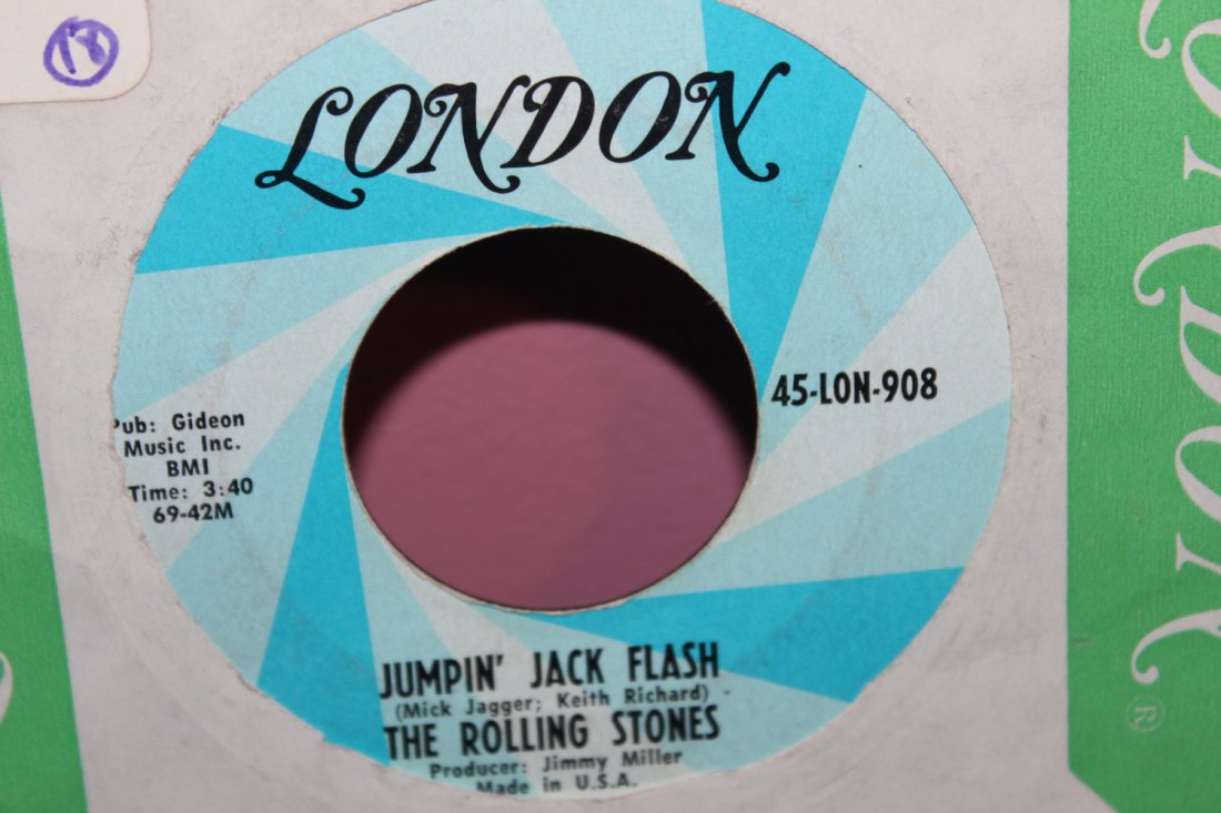 ROLLING STONES JUMPIN JACK FLASH 45 RPM LONDON RECORD (1 of 2)