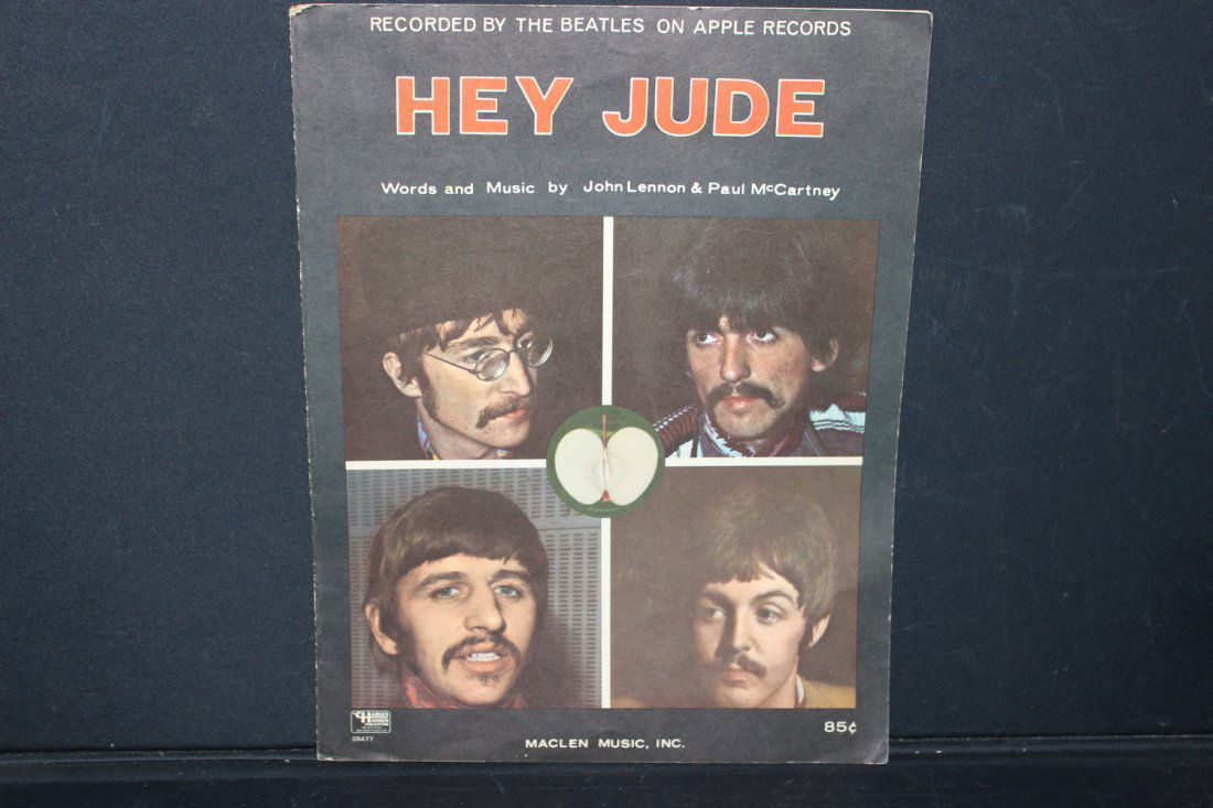 1968 HEY JUDE SHEET MUSIC THE BEATLES RECORDED 1968 (1 of 2)