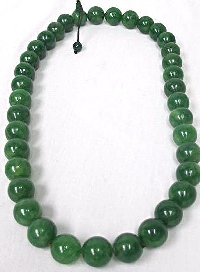 Green Jade Beaded Necklace, Beads 20mm (1 of 3)