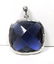 Sterling Silver Checkerboard Cut Amethyst Drop Pendant,
