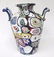 Italian Millefiori Double Handled Glass Vase, 11" tall