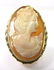 18K Yellow Gold Cameo Ring, Size 8 1/2, 1"x 1/2"