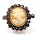 14K Yellow Gold Garnet Cameo Ring, Size 5 1/4