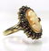 14K Yellow Gold Garnet Cameo Ring, Size 5 1/4 - 3