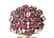 14K Rose Gold Cabachon Cut Ruby and Diamond Ring, - 2