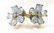 14K Yellow Gold Opal and Diamond Flower Ring, Size 6