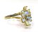 14K Yellow Gold Opal and Diamond Flower Ring, Size 6 - 2