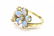 14K Yellow Gold Opal and Diamond Flower Ring, Size 6 - 3