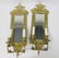Antique Pair Gold Gilt Mirrored Sconces. Beveled Glass,