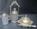 Victorian Pairpoint Butter Server with Knife, Hobnail