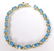 14K Yellow Gold Diamond and Blue Topaz Bracelet,