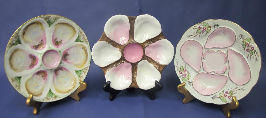 Three (3) Decorative Oyster Plates (1 of 4)