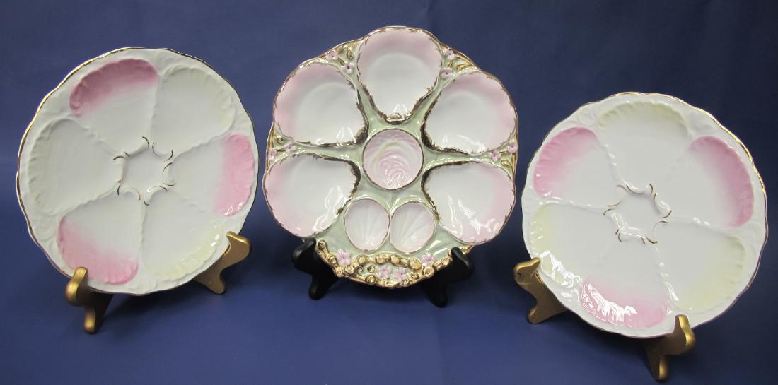 Three (3) Porcelain Oyster/Clam Plates (1 of 6)