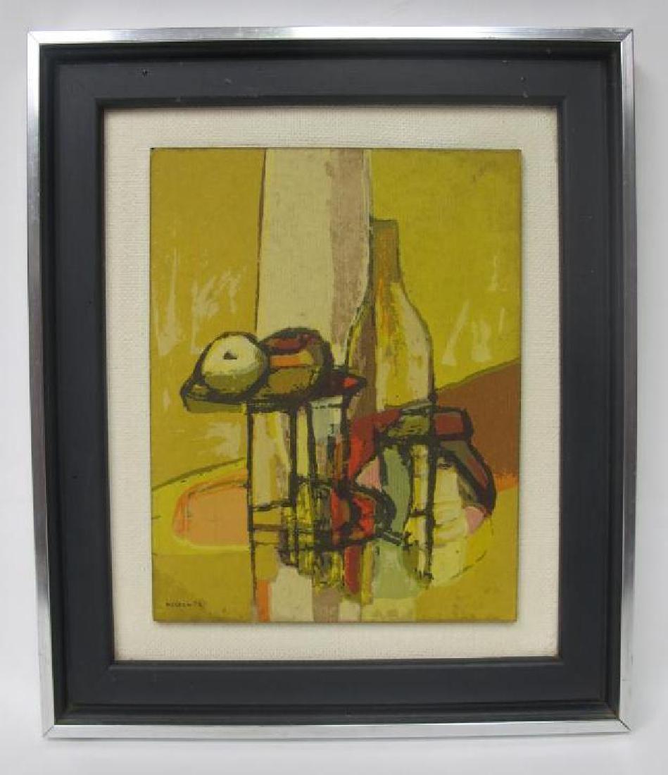 "Still Life" by Robert Moskowitz (1935-2001). Oil on: "Still Life" by Robert Moskowitz (1935-2001). Oil on Board. Signed Born in Brooklyn, New York in 1935, Robert Moskowitz emerged from the Minimalist movement