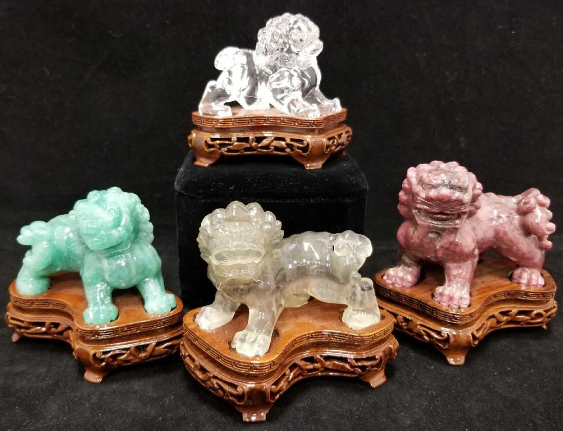 Collection of Four Assorted Chinese Hard Stone Foo (1 of 3)