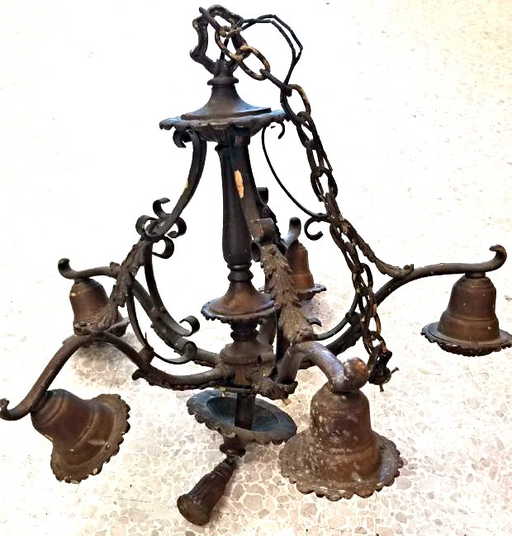 Antique Cast Iron Chandelier
