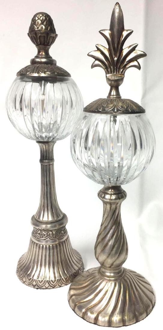 Pair of Silver Plated Globe Lamps (1 of 2)