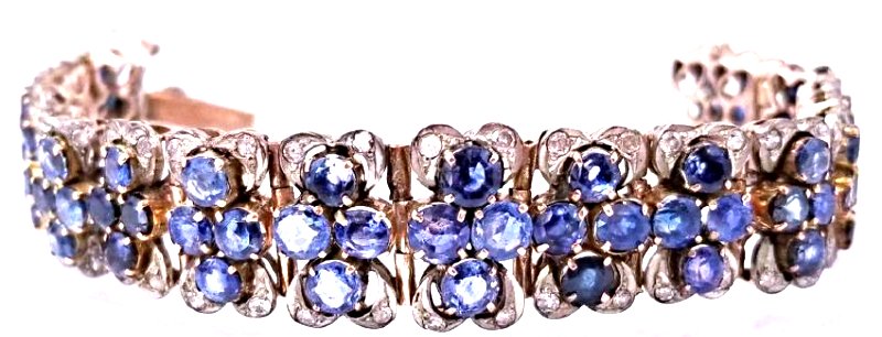 SS Sapphire & Diamond Bracelet (1 of 2)