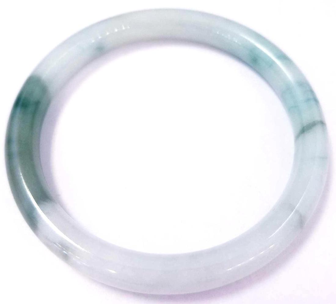 Chinese Spinach & White Jade Bangle Bracelet (1 of 3)
