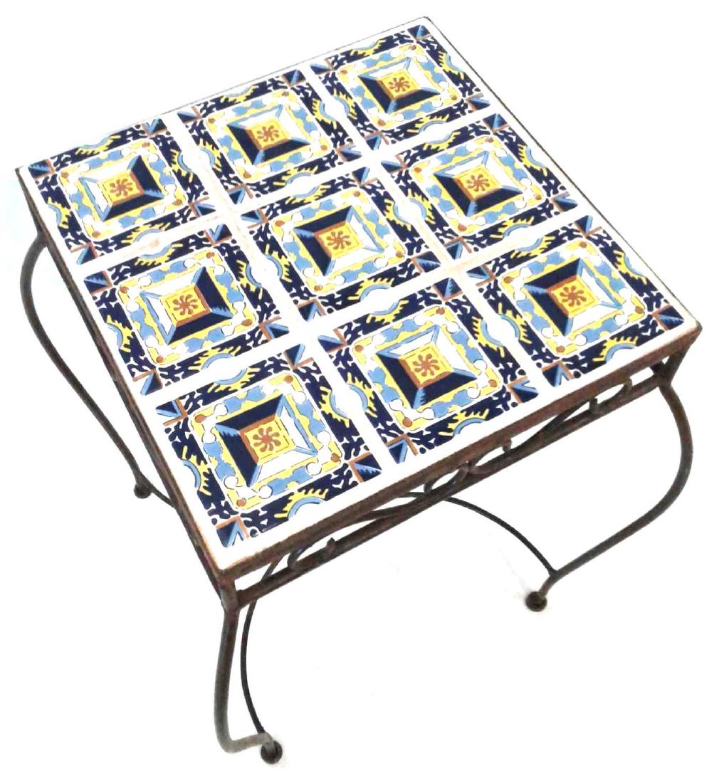 Wrought Iron Mosaic Side Table (1 of 2)