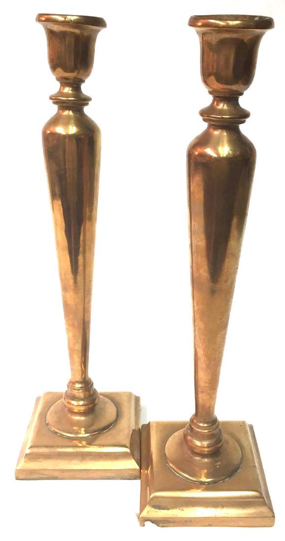 Pair of Antique Copper Candlesticks