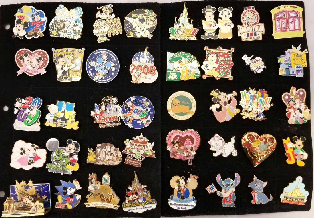 Collection Of Disney Pins On Two (2)  Binder Pages (1 of 3)