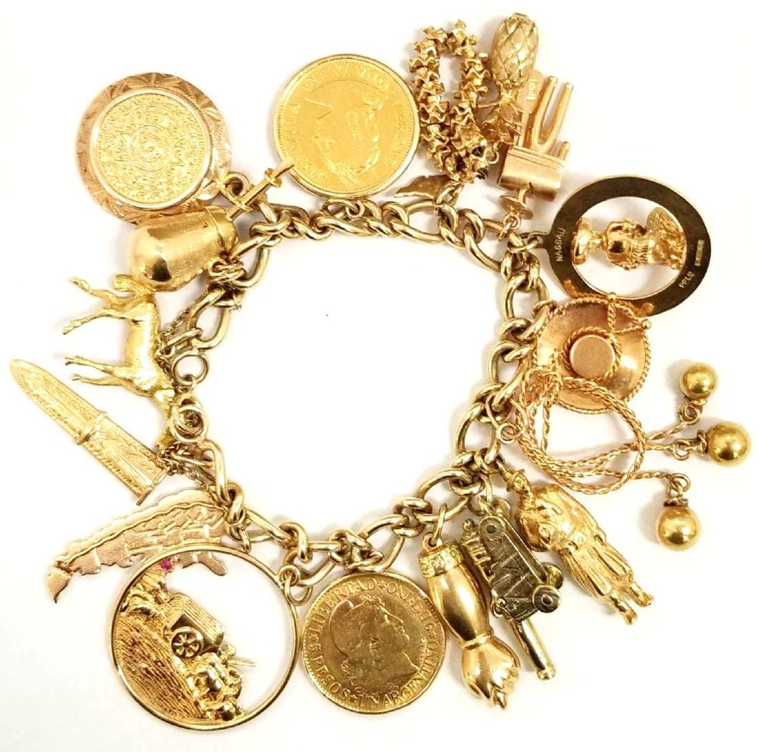 Vintage 14K Yellow Gold Charm Bracelet