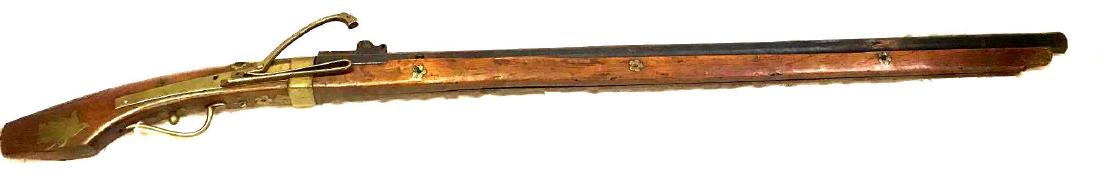 Antique Decorative Musket: Antique Musket 43" with Engraved Detailing. Floral design and Image of a Turtle