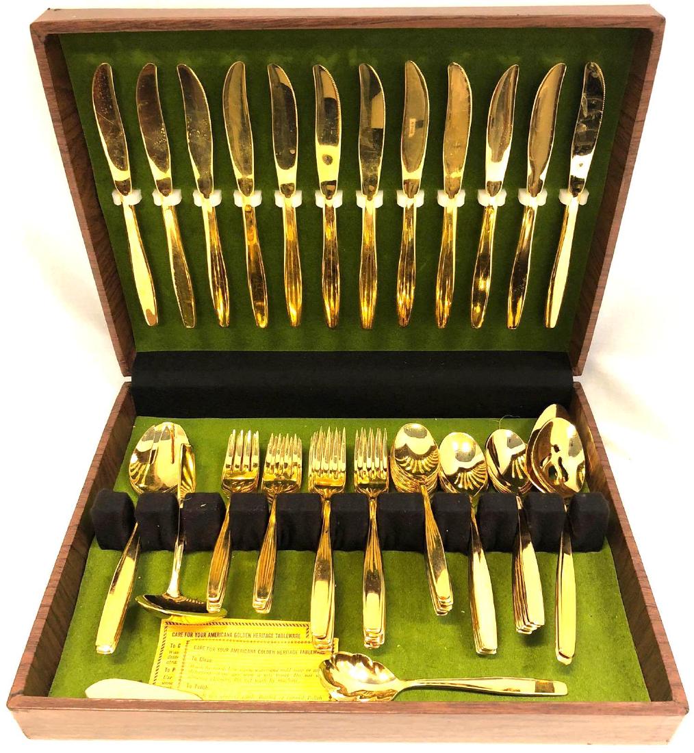 Rogers Cutlery Co. Gold Plated Flatware Set