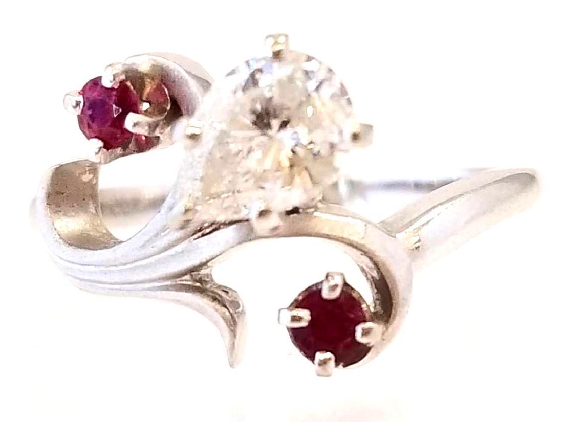 18K White Gold Ruby & Diamond Ring (1 of 3)