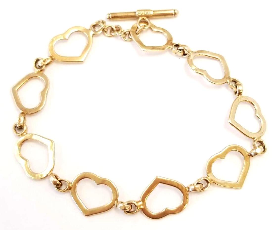 14K Yellow Gold Heart Bracelet (1 of 2)
