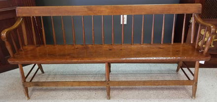 Antique American Primitive Wooden Bench Sep 21 2019 Stuart