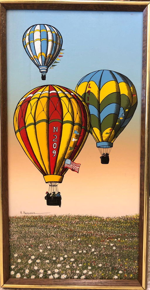 Hot Air Balloon Landscape Painting By H Hargrove Sep 21 2019