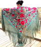 Antique Art Deco Silk Piano Shawl