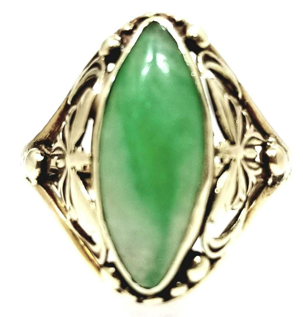 Vintage 14k Yellow Gold Jade Ring (1 of 2)