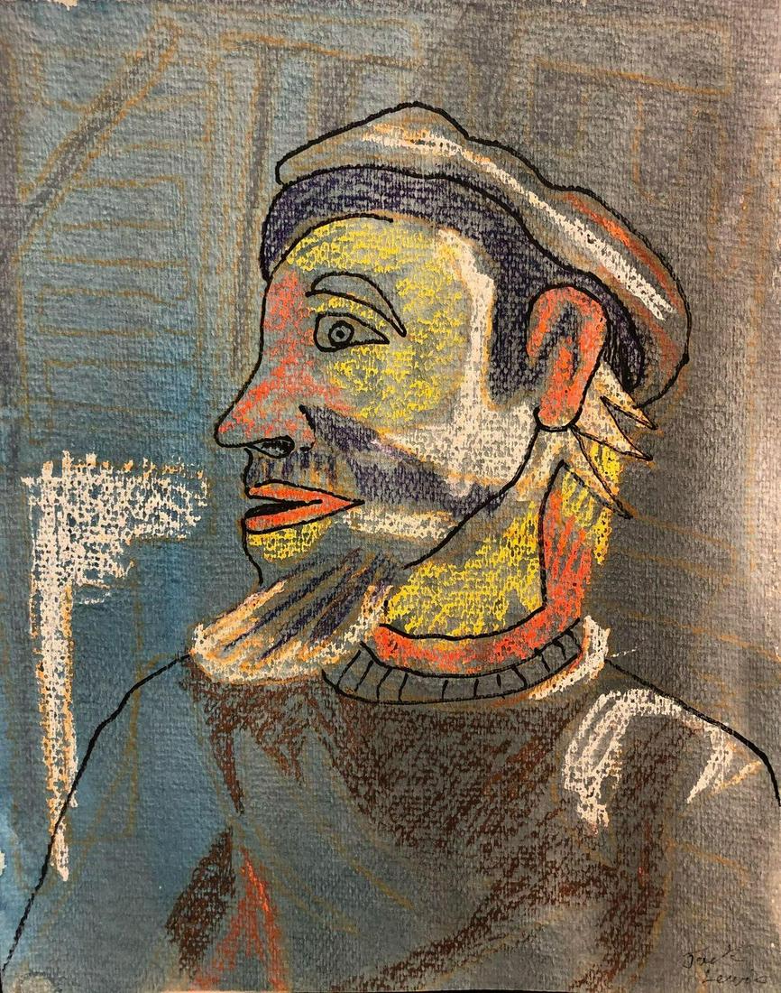 Jack Lewis Charcoal & Chalk Pastel Self Portrait (1 of 4)