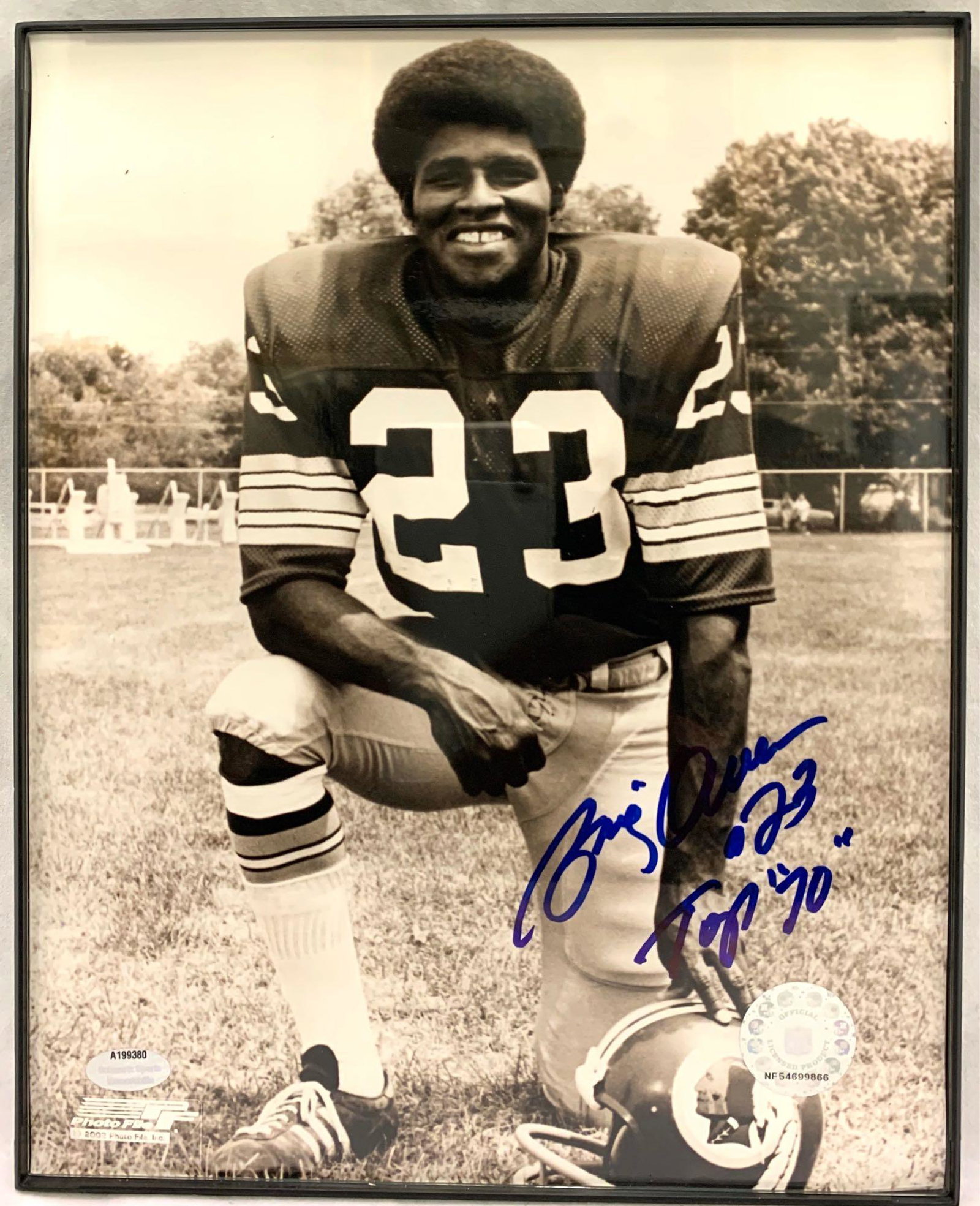 Framed Signed And Certified Brig Owens Photo: Framed Signed And Certified Brig Owens Photo. Measurement Framed 8 1/4 x 10 1/4. 