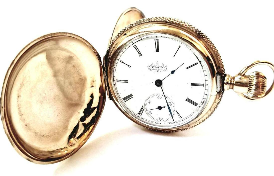 Antique Elgin 14k Gold Ladies Pocket Watch: Antique Elgin 14k Yellow Gold Ladies Pocket Watch, #20517, Beautifully Engraved Case